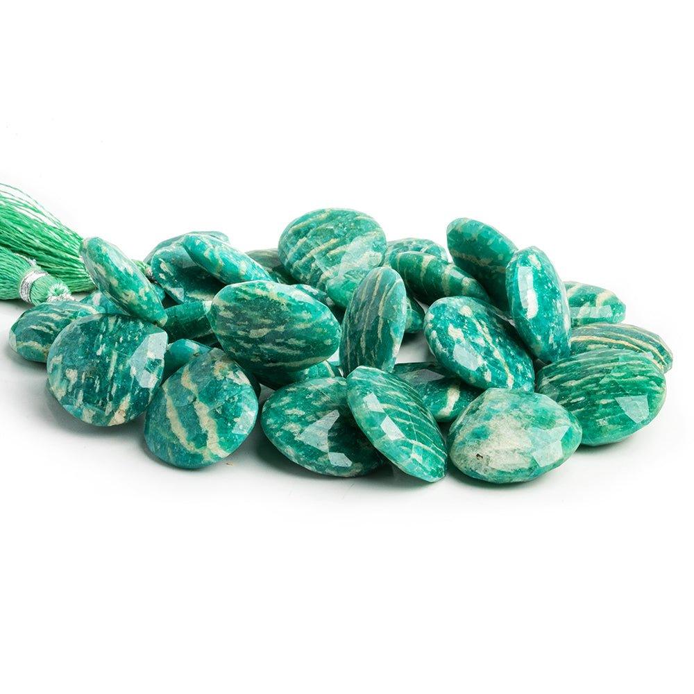 Amazonite Faceted Heart Beads 8 inch 33 pieces - The Bead Traders