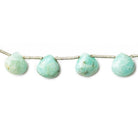 Amazonite Faceted Heart Beads, 8 inch, 9x9x5-10x10x5mm, 14 pieces - The Bead Traders