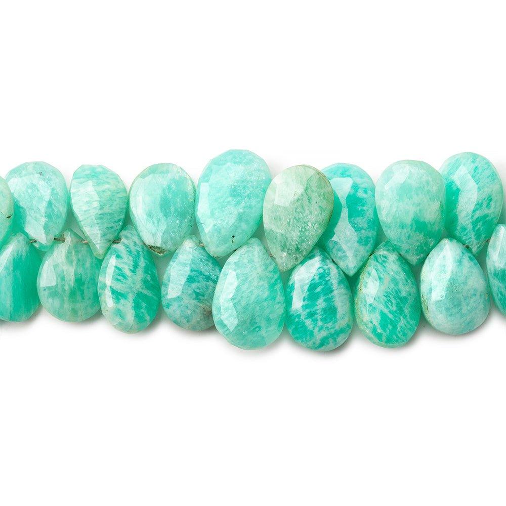 Amazonite faceted pear beads 7 inch 47 pieces 11x8mm - 16x10mm - The Bead Traders