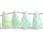 Amazonite Faceted Shield Beads 9 inch 14 pieces - The Bead Traders