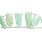 Amazonite Faceted Straight Shield Beads 9 inch 14 pieces - The Bead Traders