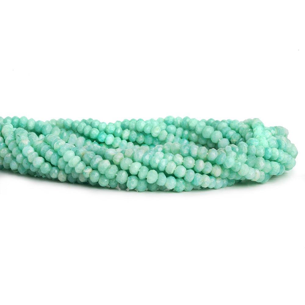 Amazonite Hand Cut Faceted Rondelle Beads 12 inch 115 pieces - The Bead Traders
