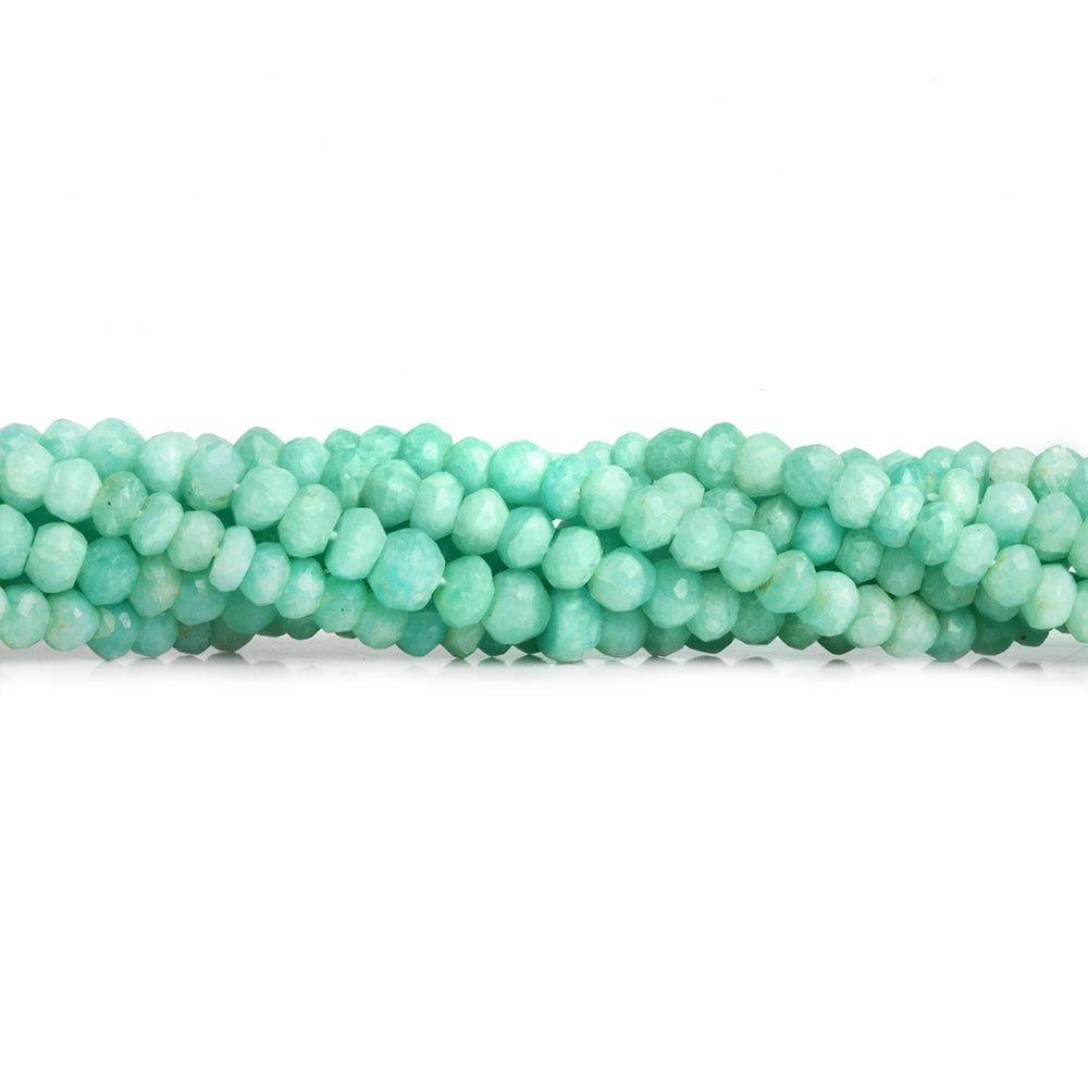 Amazonite Hand Cut Faceted Rondelle Beads 12 inch 115 pieces - The Bead Traders