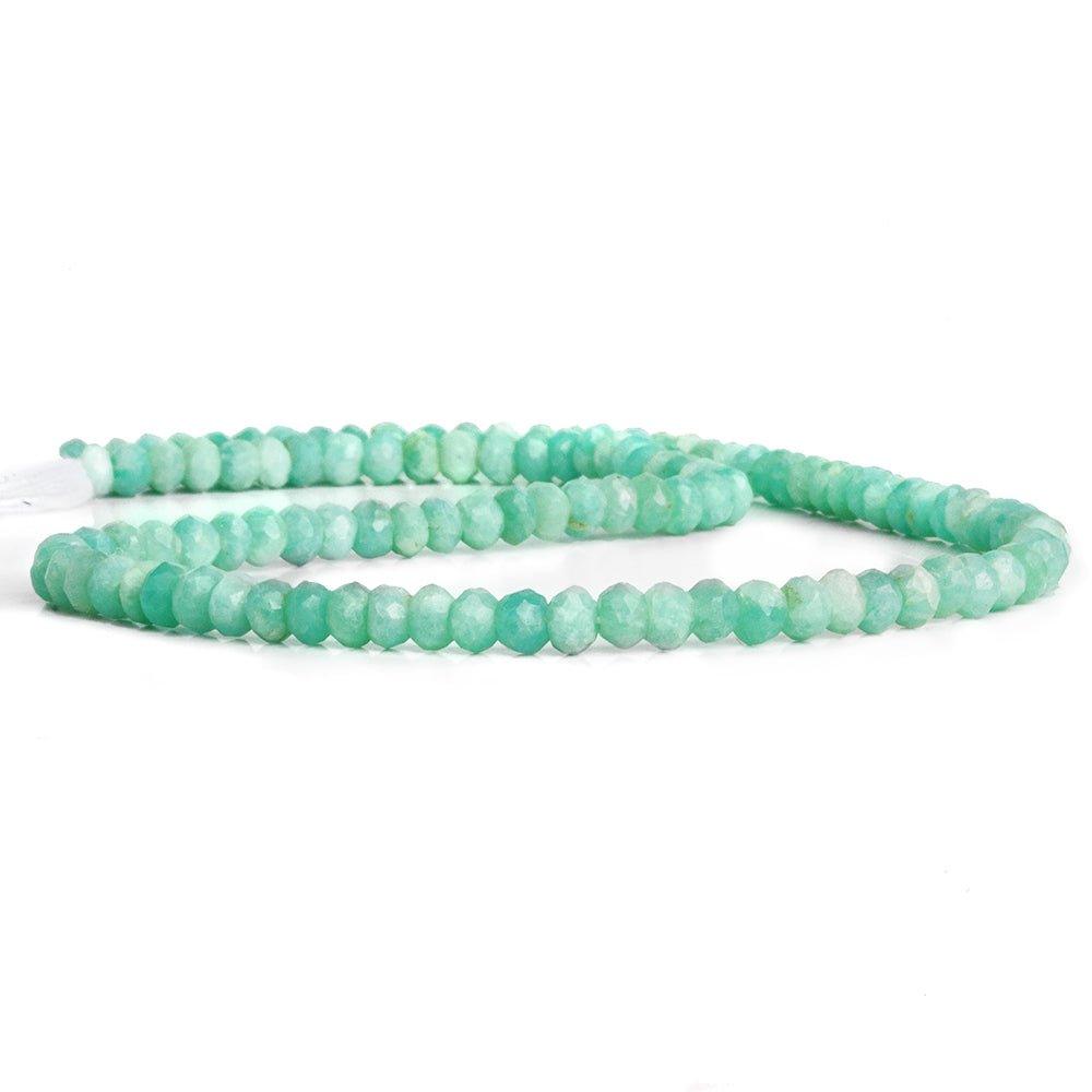 Amazonite Hand Cut Faceted Rondelle Beads 12 inch 115 pieces - The Bead Traders