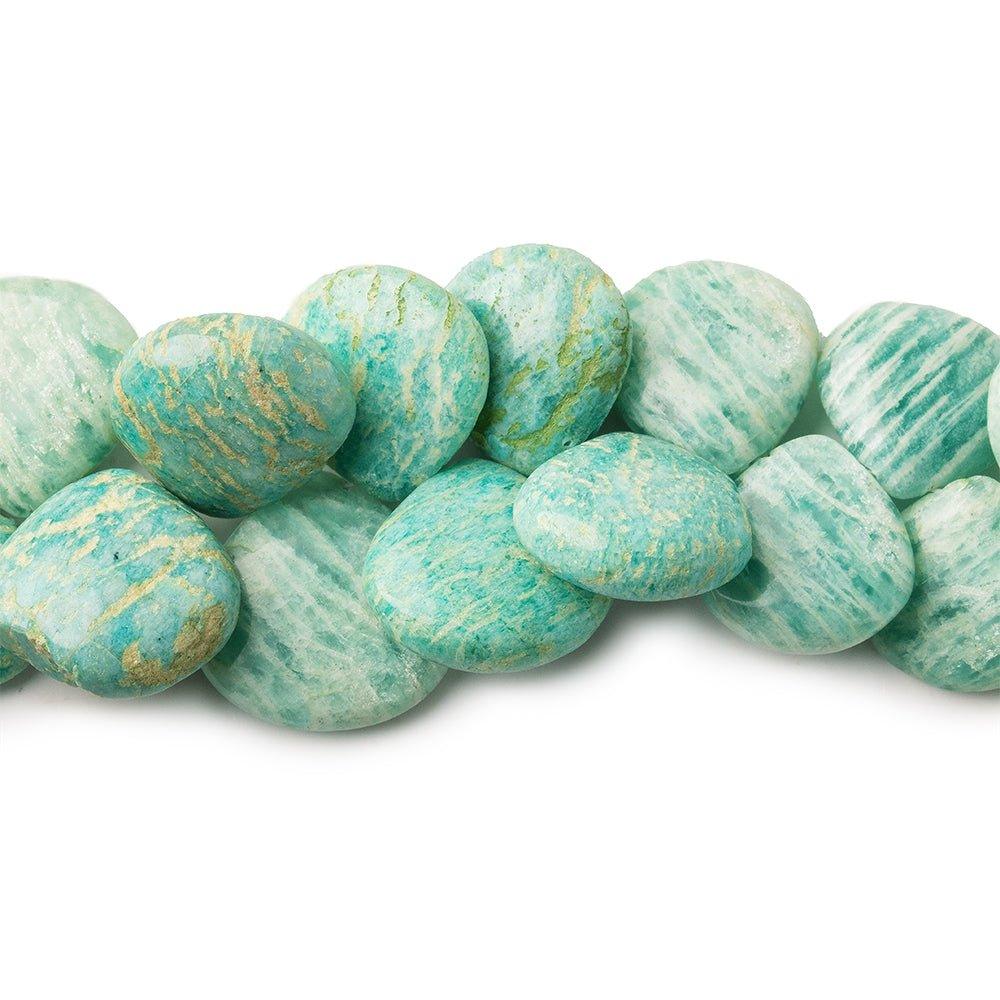 Amazonite Plain Heart Beads, 5.5" length, 11x11-18x18mm, 25 pcs - The Bead Traders
