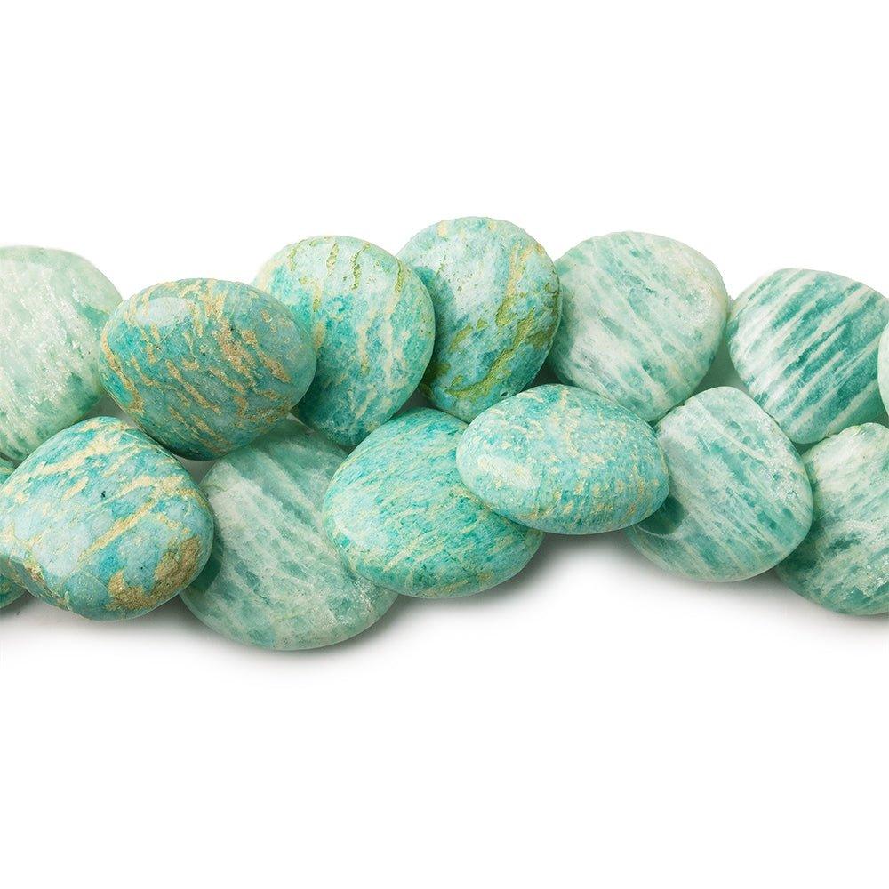 Amazonite Plain Heart Beads, 5.5" length, 11x11-18x18mm, 25 pcs - The Bead Traders