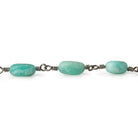 Amazonite Plain Nugget Black Gold Chain 19 pieces - The Bead Traders