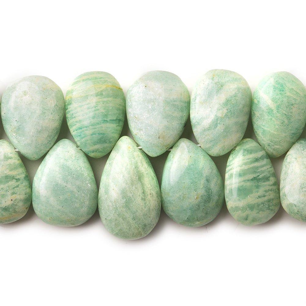 Amazonite Plain Pear Beads, 5.75", 13x9x6-15x10x6mm, 30 pieces - The Bead Traders