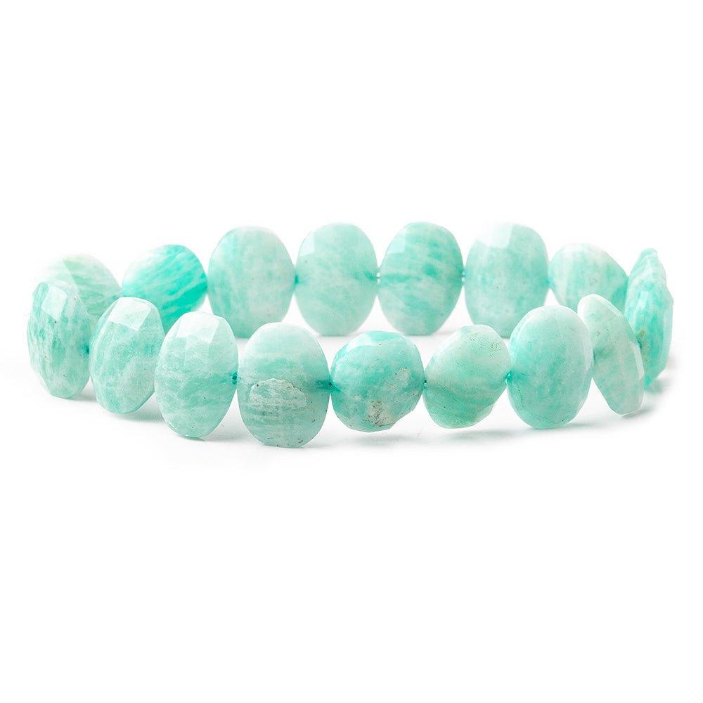 Amazonite side drilled faceted cushion beads 6 inch 12x10mm - 13x10mm - The Bead Traders