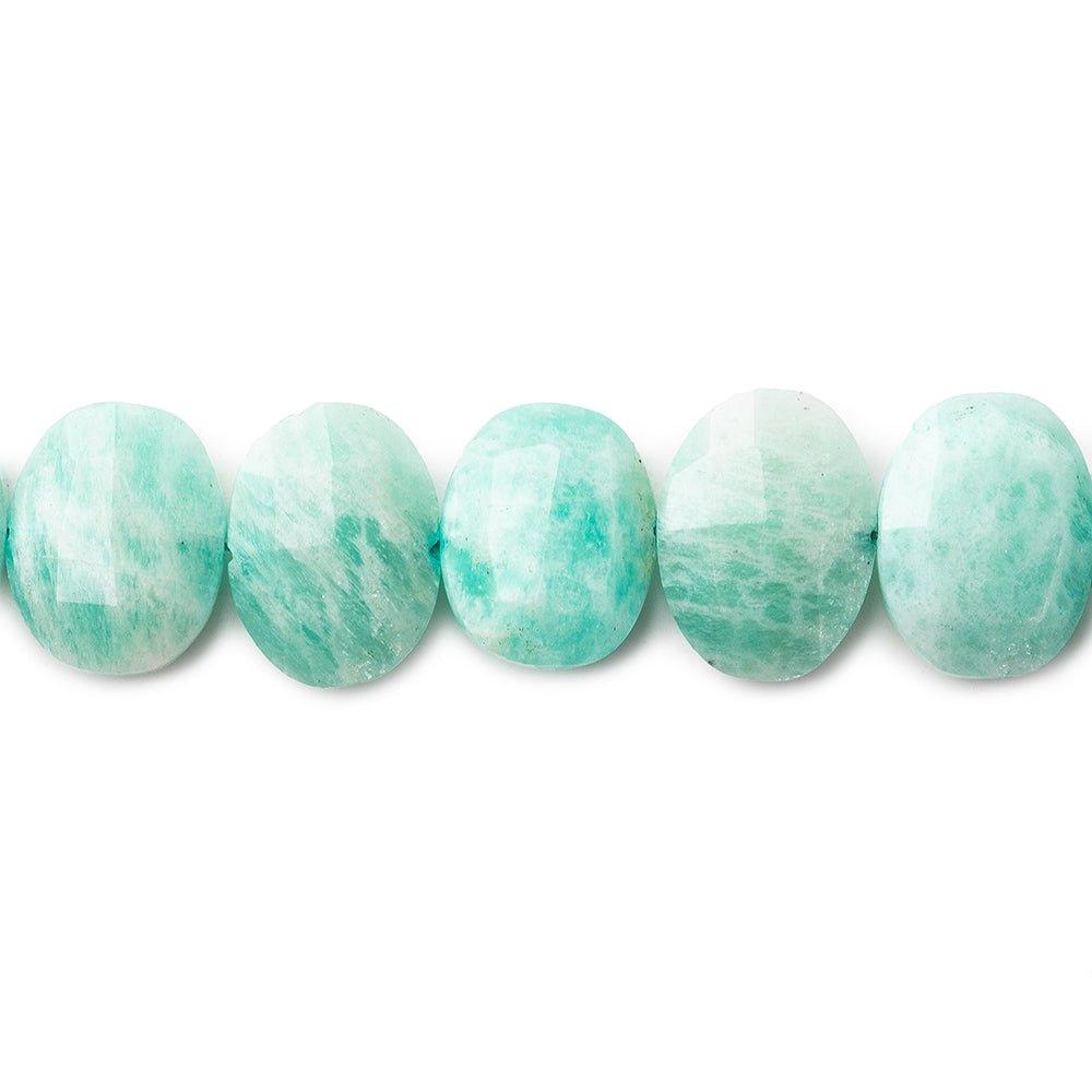 Amazonite side drilled faceted cushion beads 6 inch 12x10mm - 13x10mm - The Bead Traders