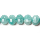 Amazonite side drilled Faceted Cushion Beads 7 inch 17 pieces - The Bead Traders