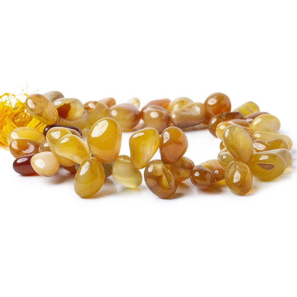 Amber Agate Top Drilled Plain Nugget Beads 13 inch 44 pieces - The Bead Traders