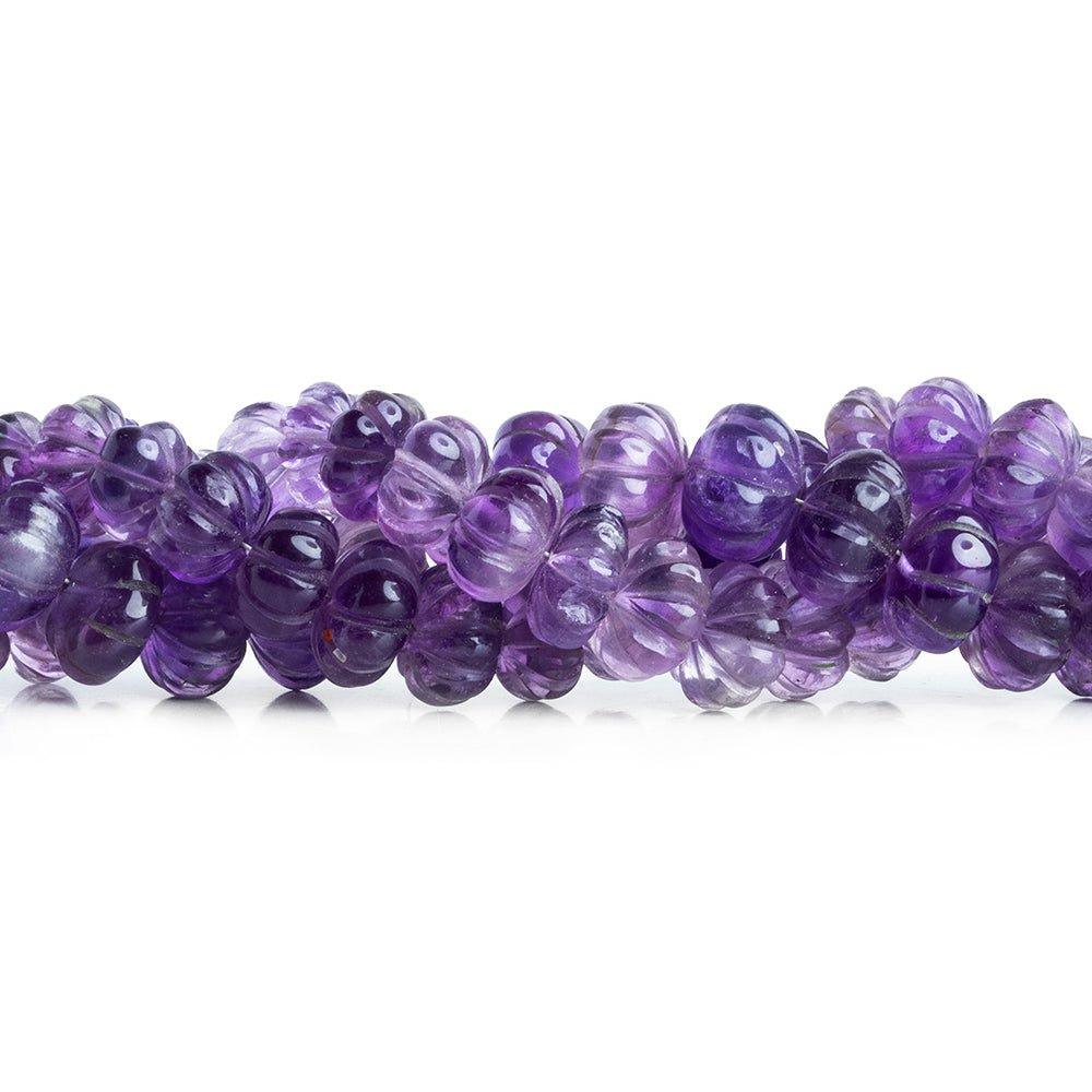 Amethyst Carved Rondelle Beads 8 inch 40 pieces - The Bead Traders