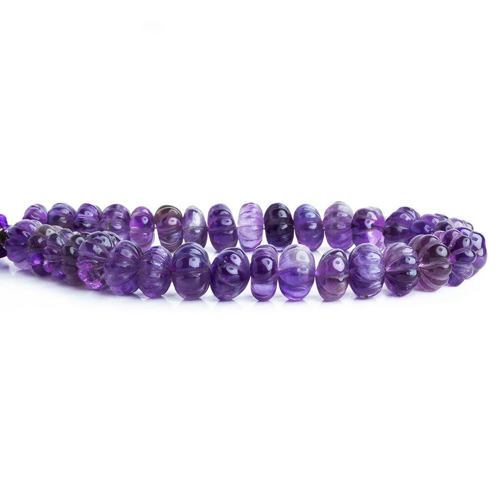 Amethyst Carved Rondelle Beads 8 inch 40 pieces - The Bead Traders