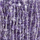 Amethyst Double Nugget Silver Chain 58 pieces - The Bead Traders