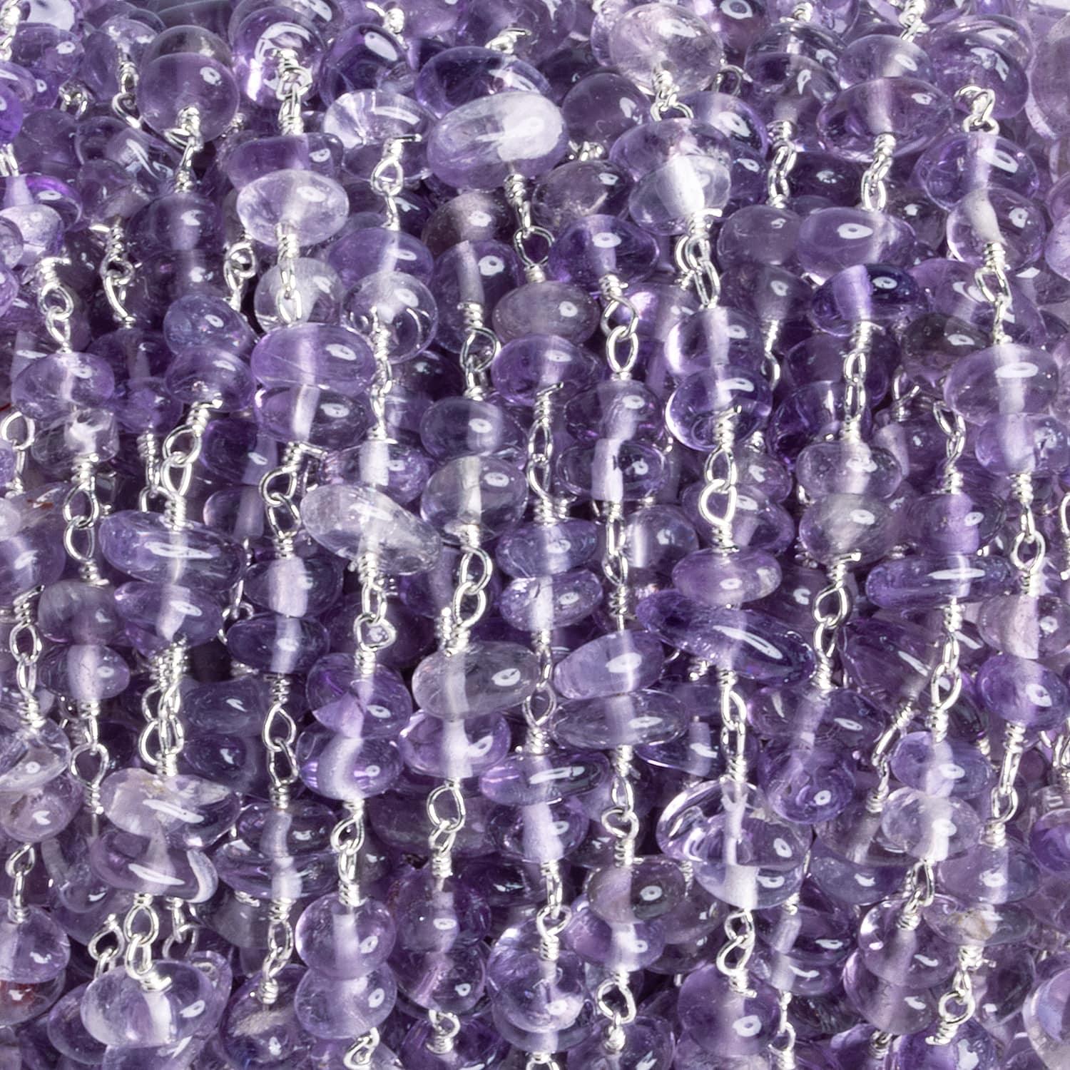 Amethyst Double Nugget Silver Chain 58 pieces - The Bead Traders