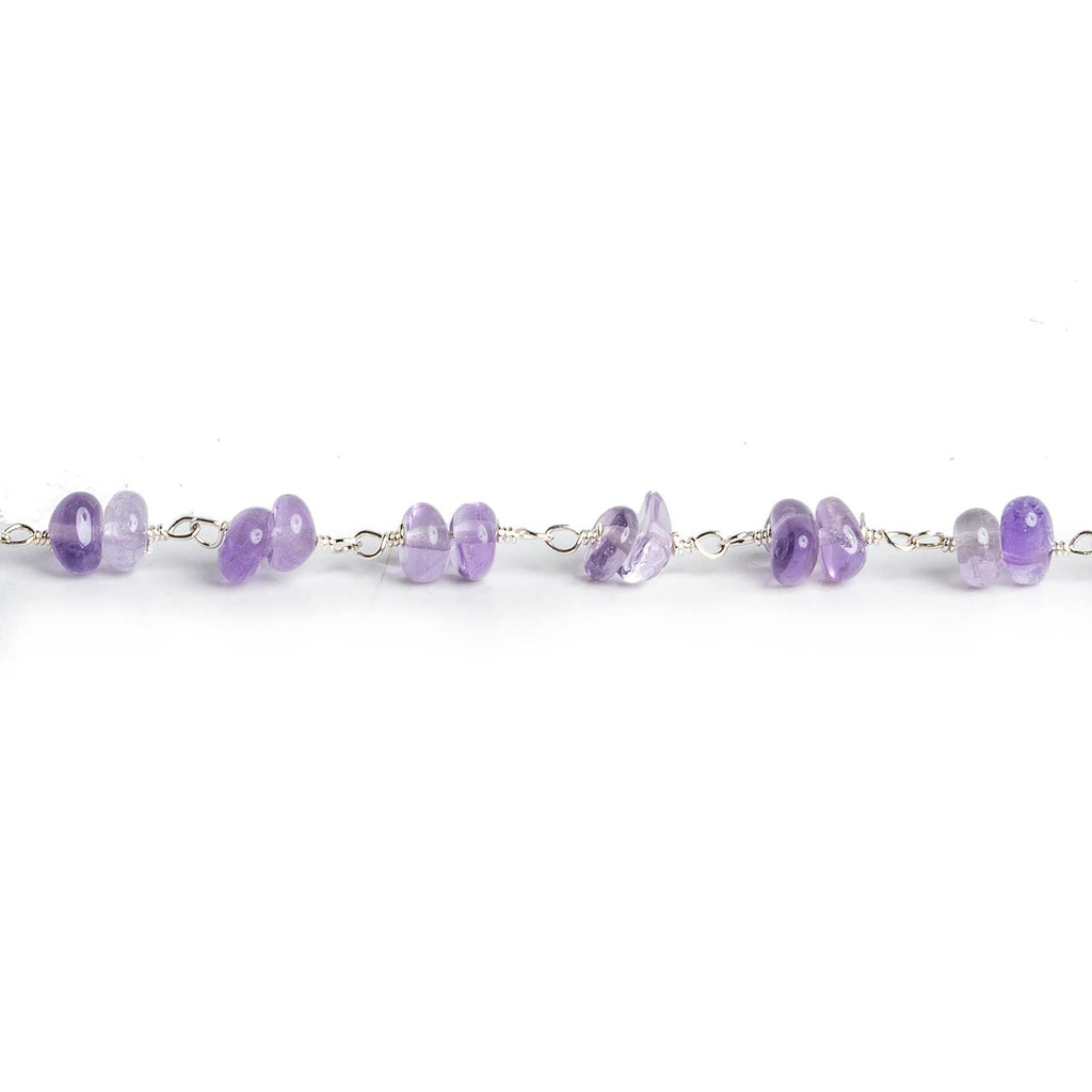 Amethyst Double Nugget Silver Chain 58 pieces - The Bead Traders