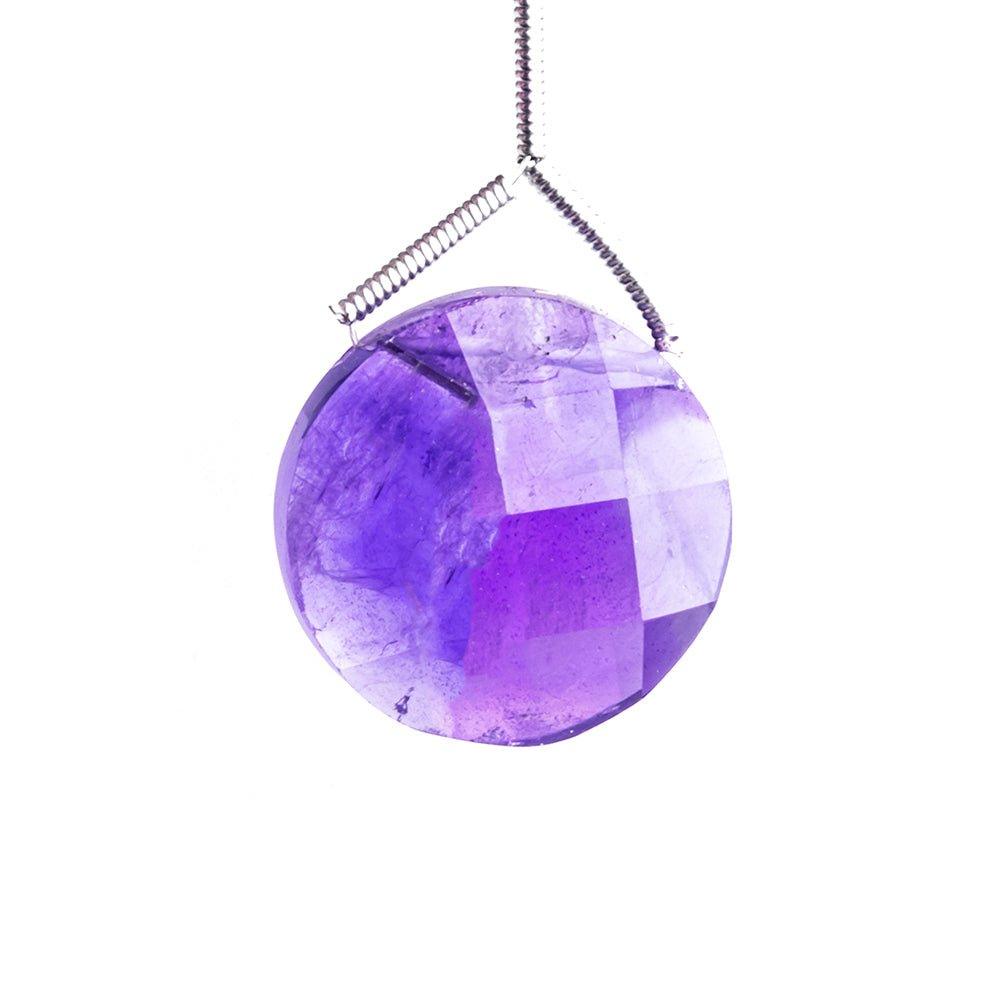 Amethyst Faceted Coin Focal Beads 1 Piece - The Bead Traders