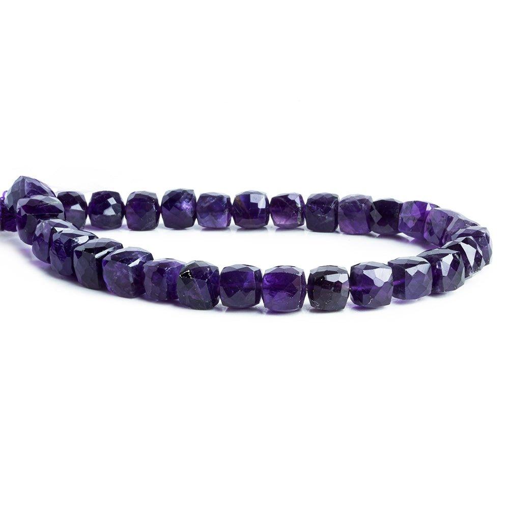 Amethyst Faceted Cube Beads 8 inch 28 pieces - The Bead Traders