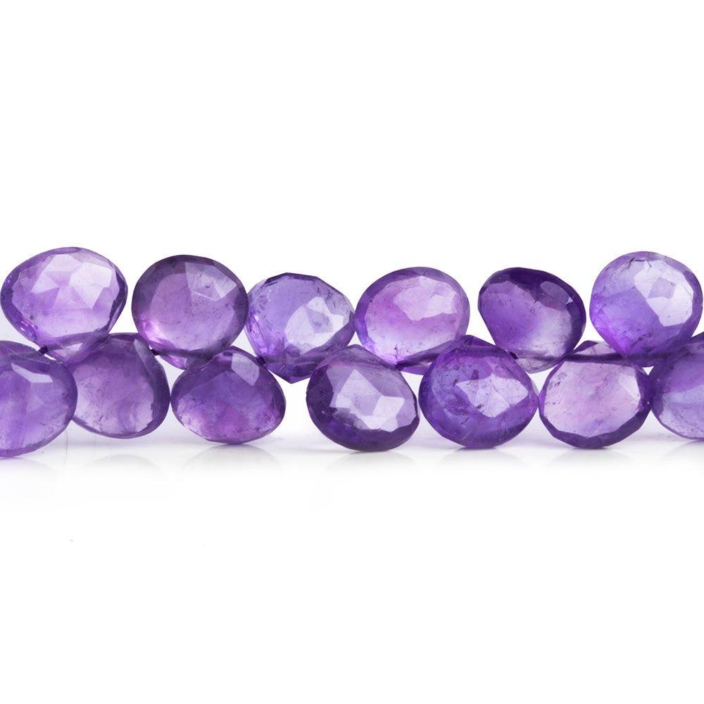 Amethyst Faceted Heart Beads 12 inch 85 pieces - The Bead Traders
