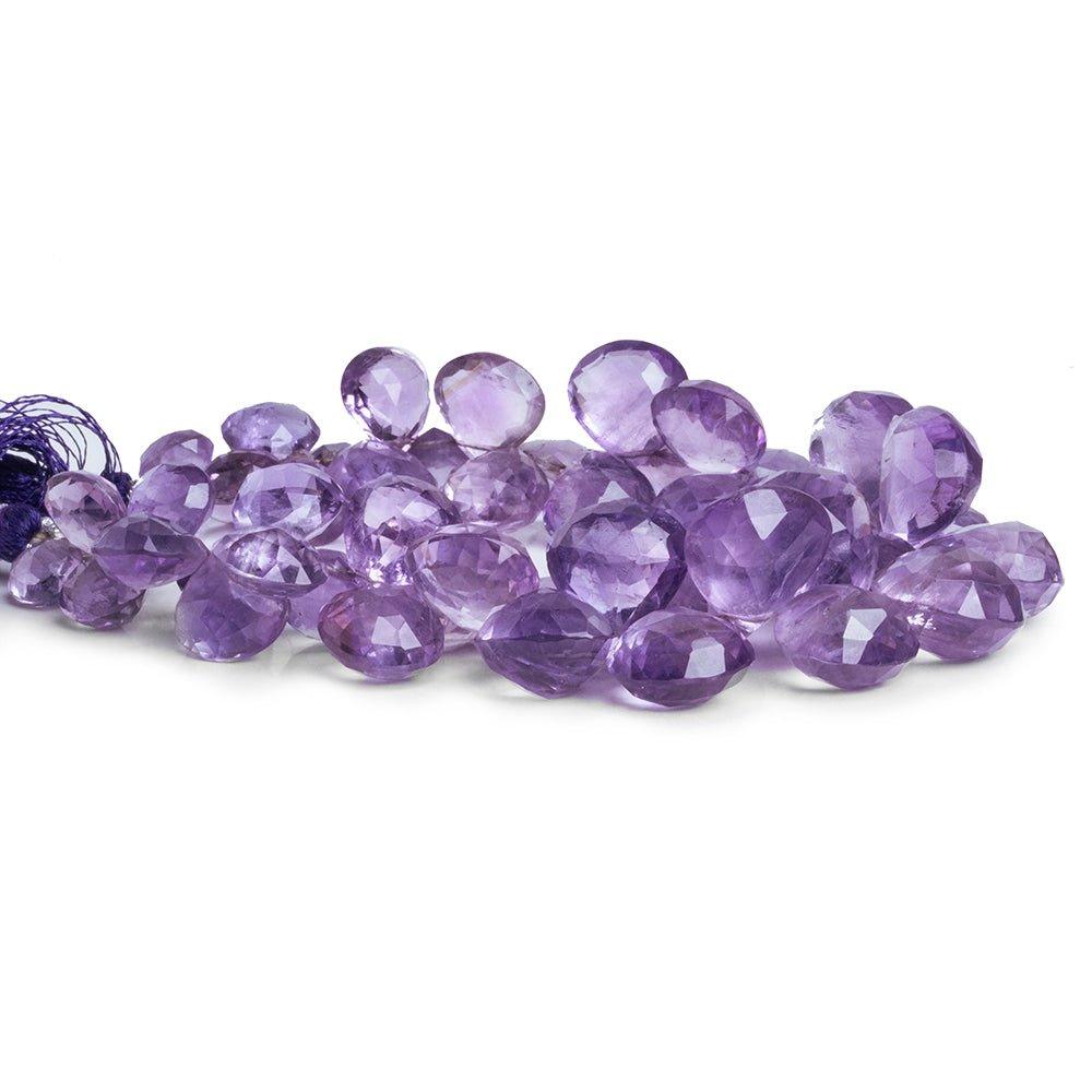 Amethyst Faceted Heart Beads 8 inch 45 pieces - The Bead Traders