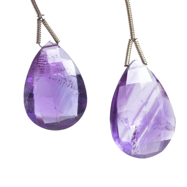Amethyst Faceted Pear Focal Bead 1 Piece