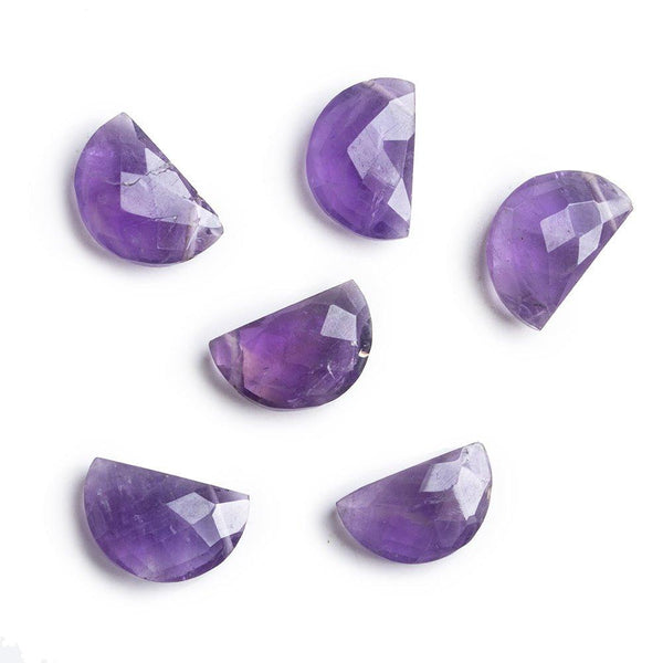 Amethyst Half Moon Focal Beads - Set of 2