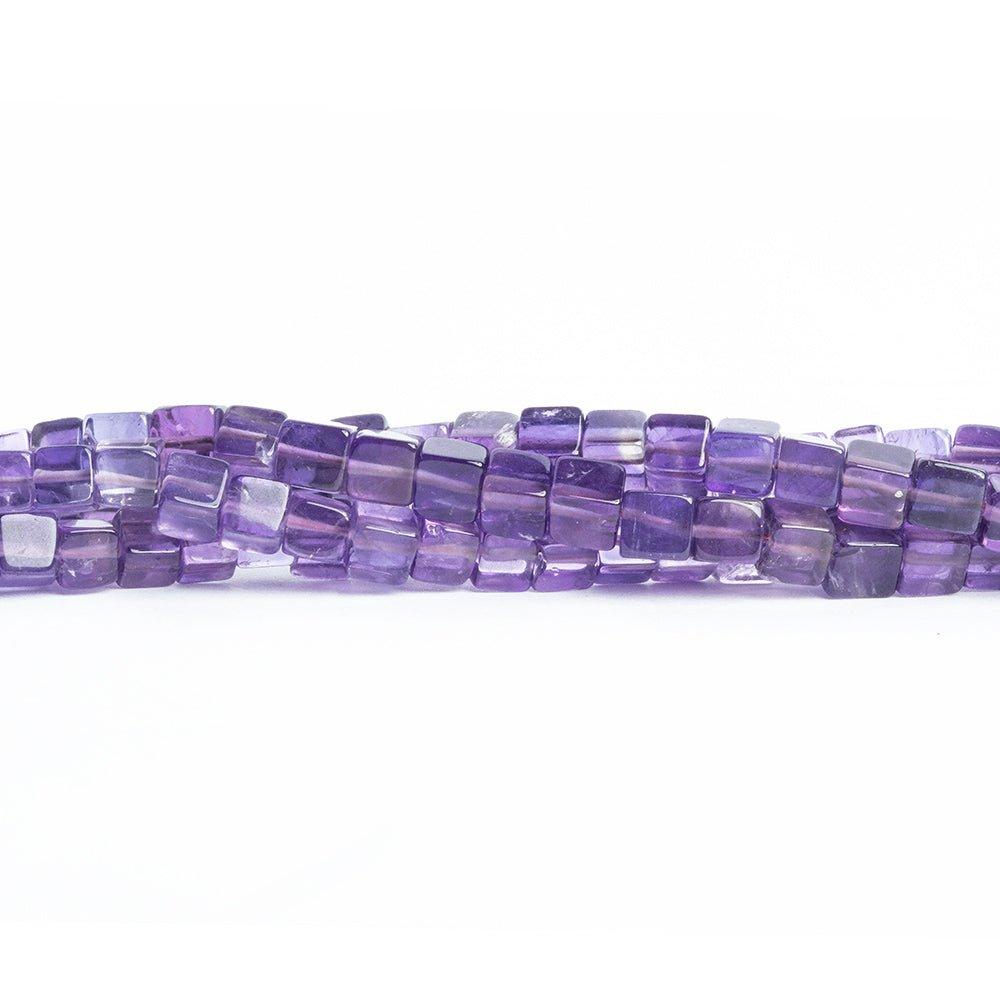 Amethyst Plain Cube Beads 16 inch 105 pieces - The Bead Traders