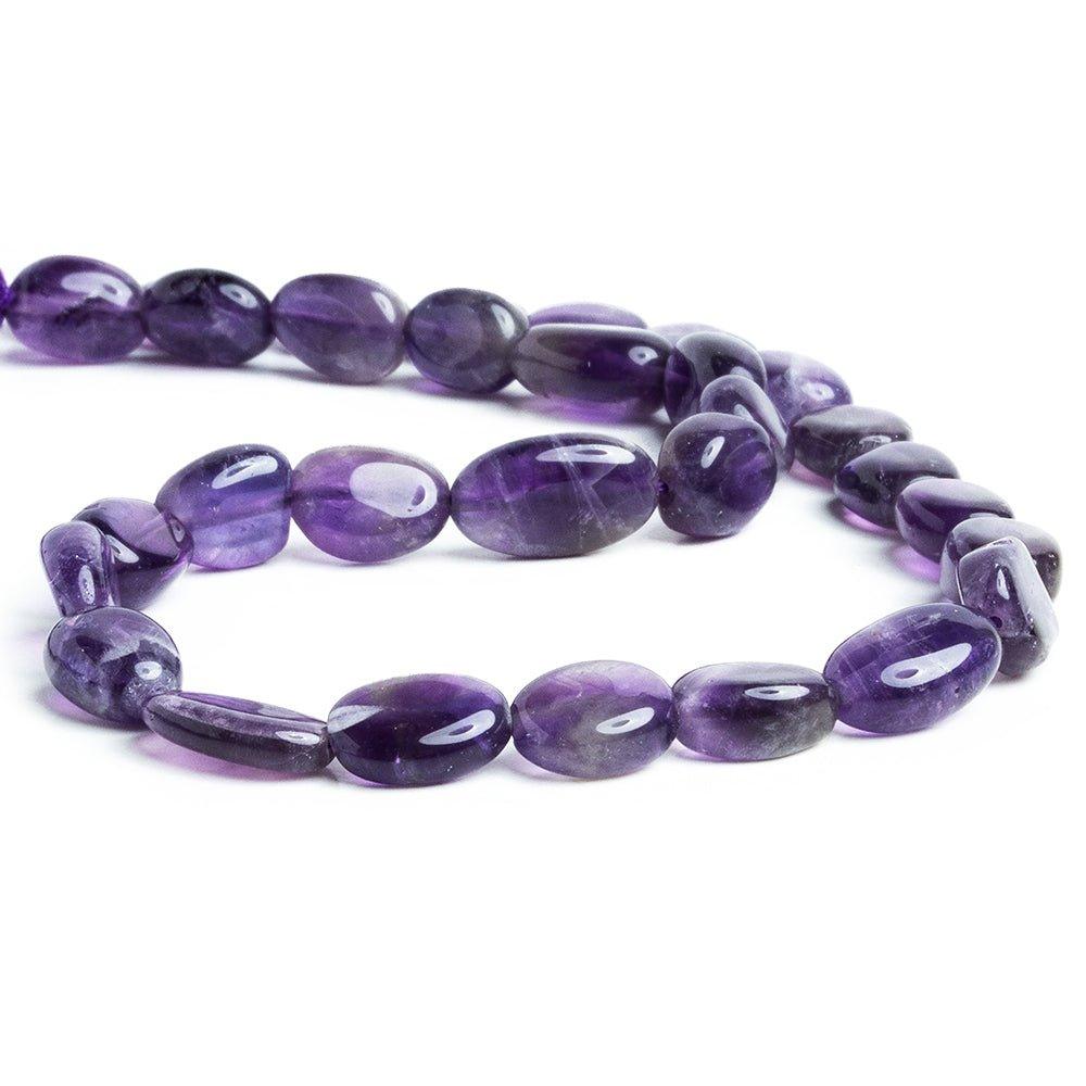 Amethyst Plain Oval Beads 13 inch 33 pieces - The Bead Traders