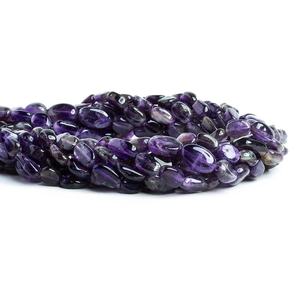 Amethyst Plain Oval Beads 13 inch 33 pieces - The Bead Traders
