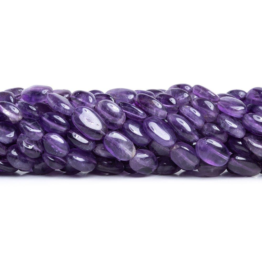 Amethyst Plain Oval Beads 15 inch 45 pieces - The Bead Traders