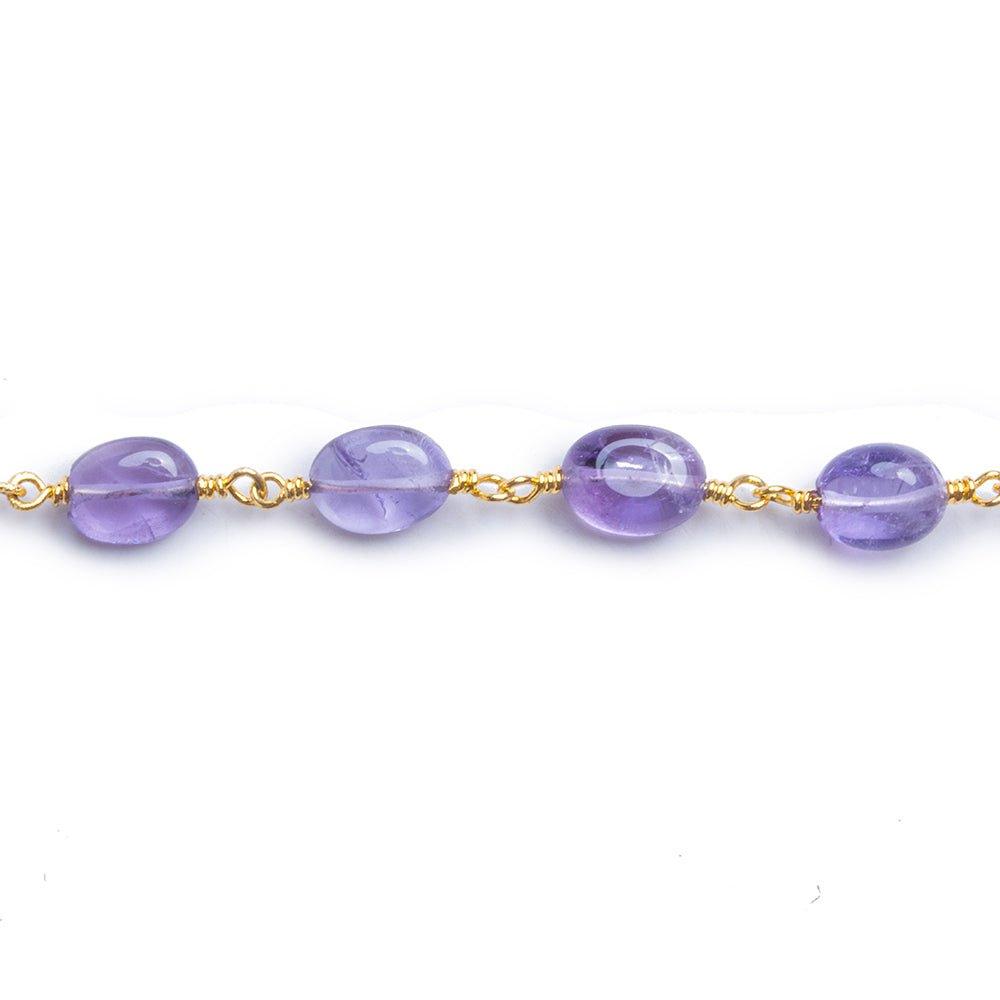 Amethyst Plain Oval Gold Chain by the Foot 25 pieces - The Bead Traders