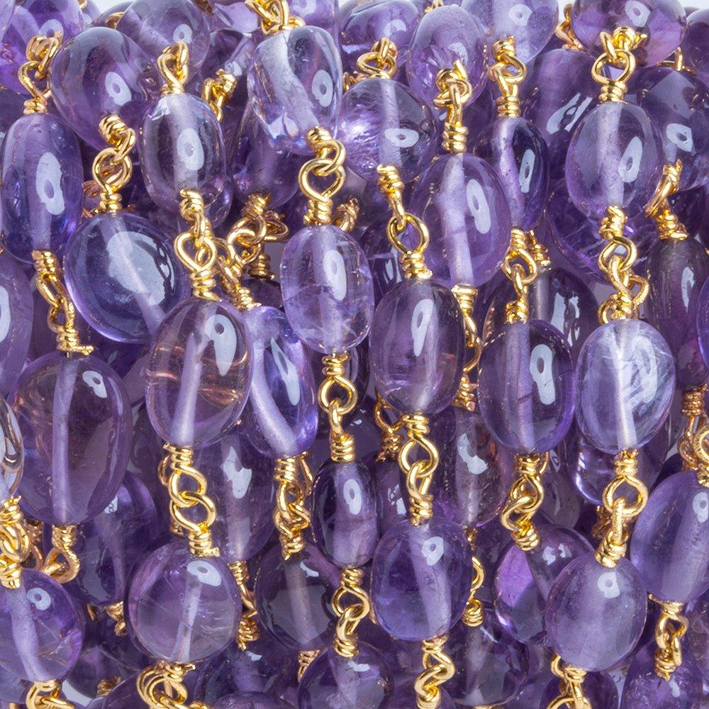 Amethyst Plain Oval Gold Chain by the Foot 25 pieces - The Bead Traders