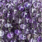 Amethyst Plain Rondelle Black Gold Chain by the Foot 27 pieces - The Bead Traders