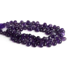 Amethyst Plain Teardrops 12 inch 85 beads - The Bead Traders