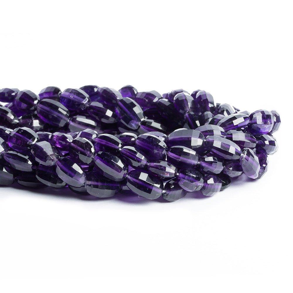 Amethyst Straight Drilled faceted Oval Beads 11 inch 25 pieces - The Bead Traders
