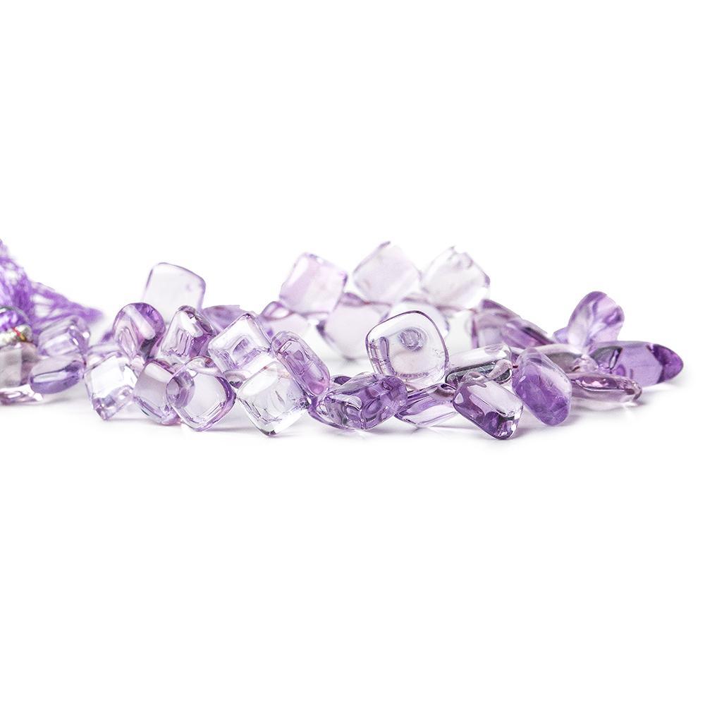 Amethyst top drilled plain square beads 6 inches 32 beads - The Bead Traders
