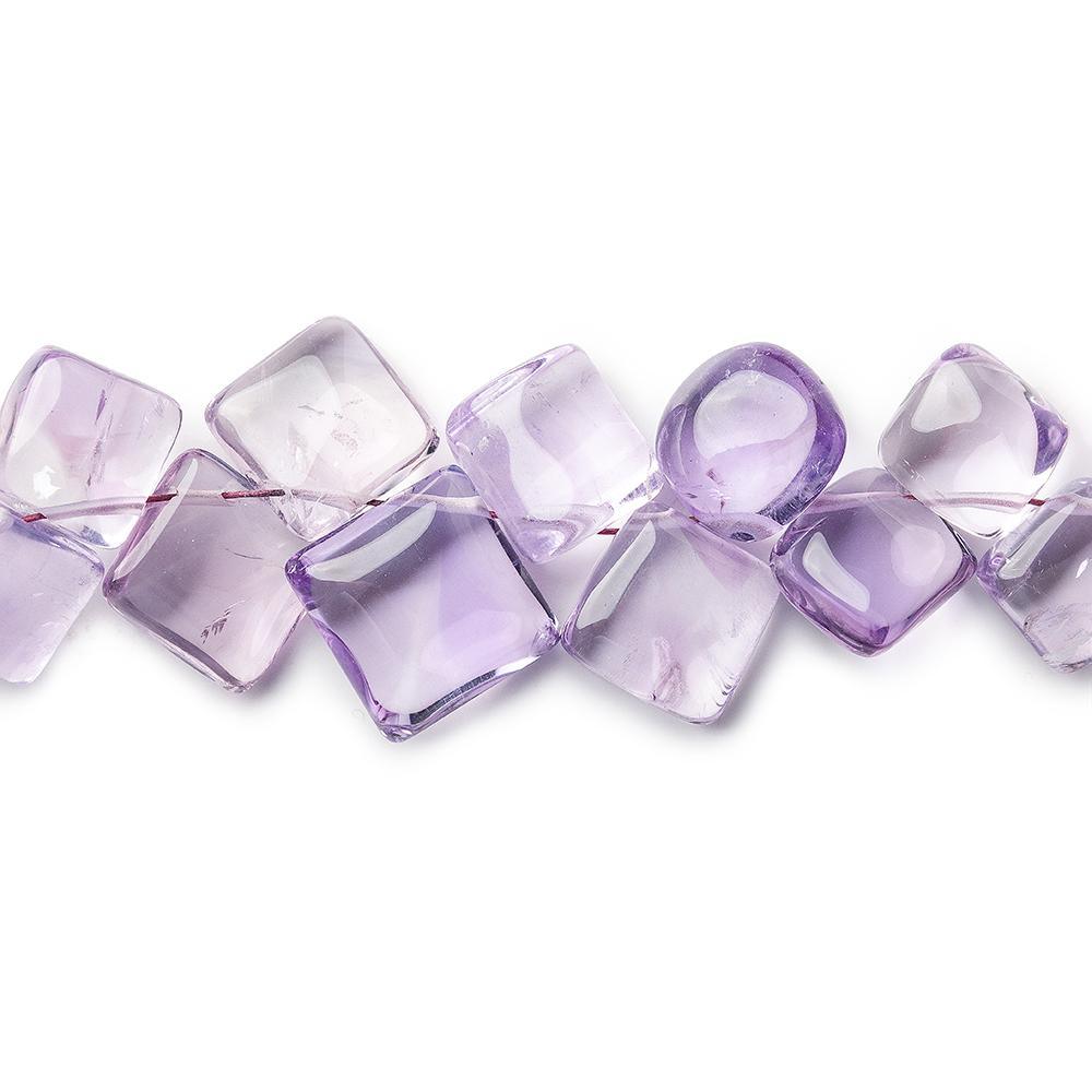 Amethyst top drilled plain square beads 6 inches 32 beads - The Bead Traders