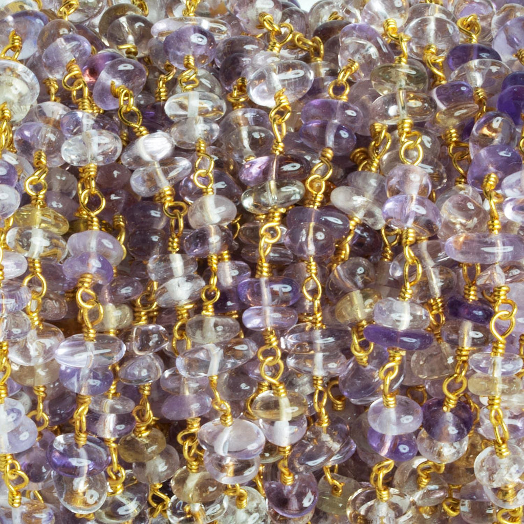 Ametrine Double Nugget Gold Chain 56 pieces - The Bead Traders