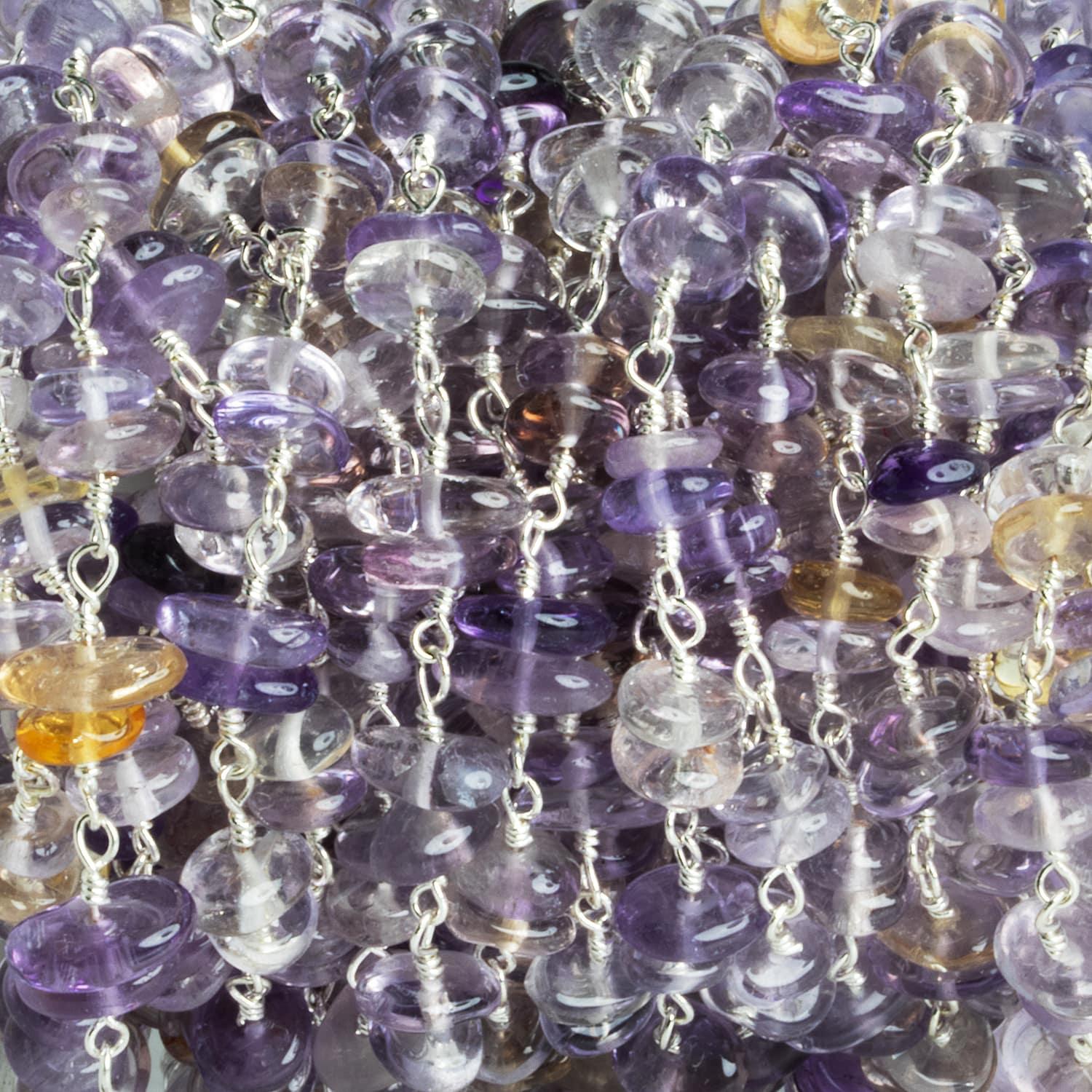 Ametrine Double Nugget Silver Chain 50 pieces - The Bead Traders