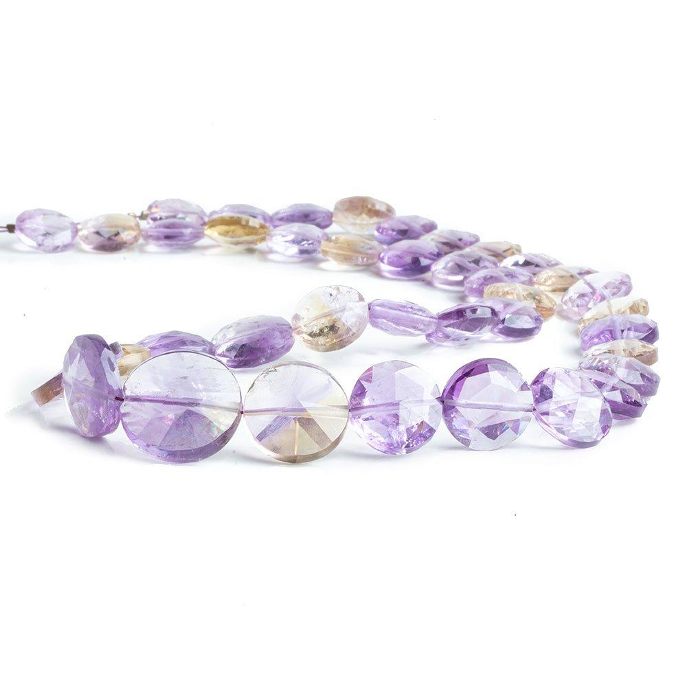 Ametrine Faceted Coin Beads 16 inch 39 pieces - The Bead Traders
