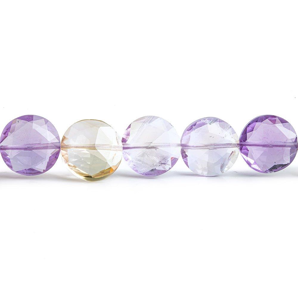 Ametrine Faceted Coin Beads 16 inch 39 pieces - The Bead Traders