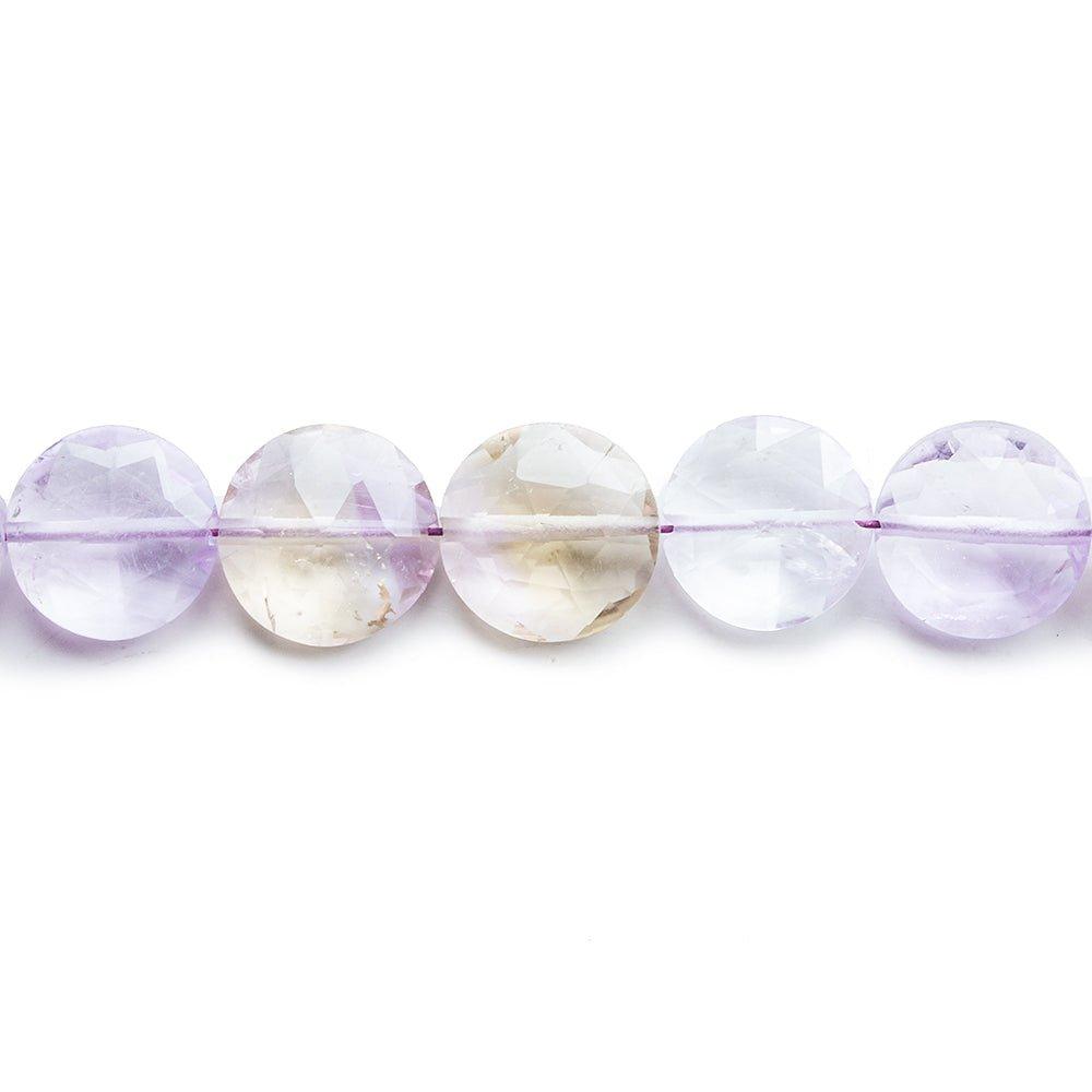 Ametrine Faceted Coin Beads 16 inch 50 pieces - The Bead Traders