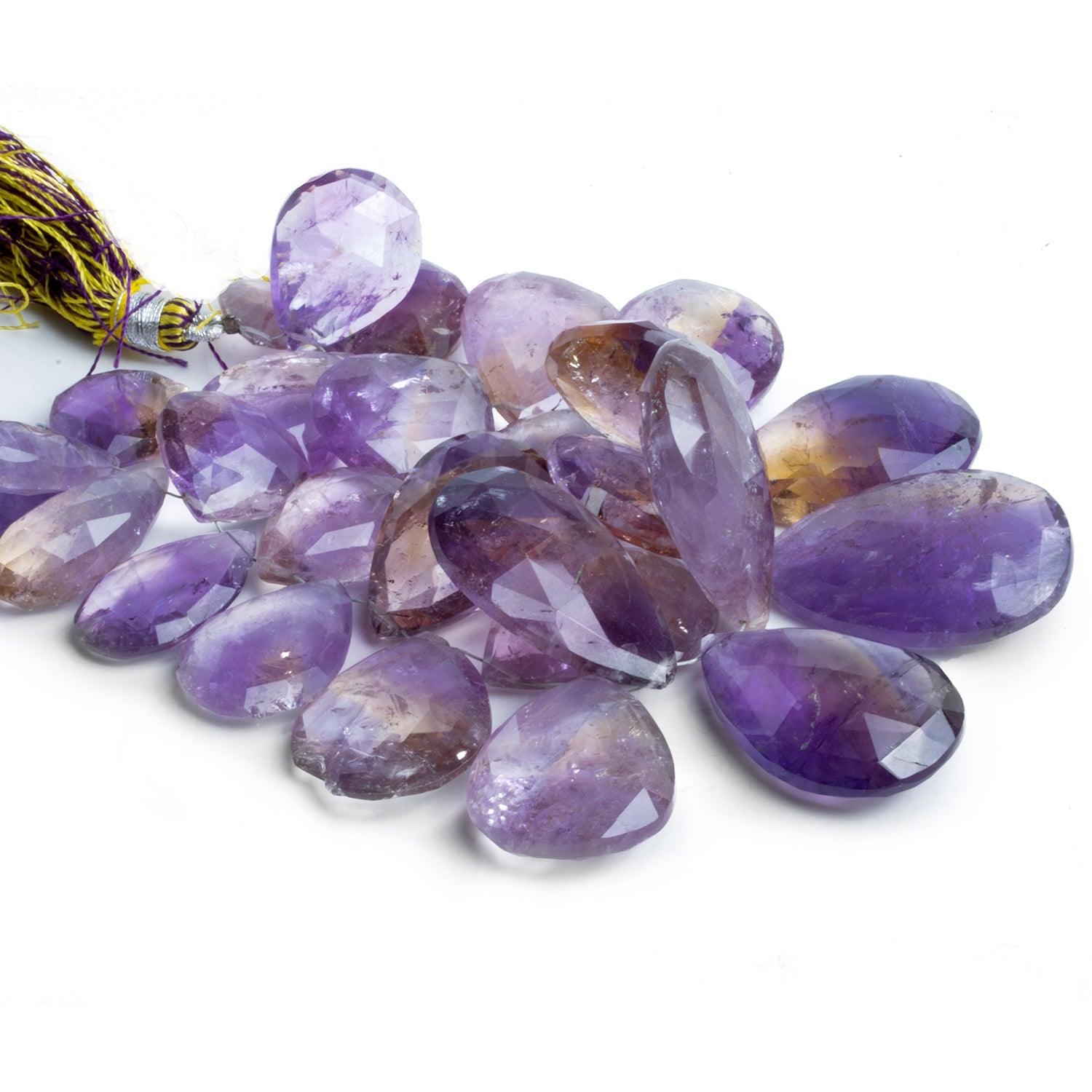 Ametrine Faceted Pear Beads 7.5 inch 24 pieces - The Bead Traders