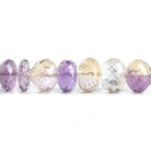 Ametrine Faceted Rondelle Beads 8 inch 36 pieces - The Bead Traders