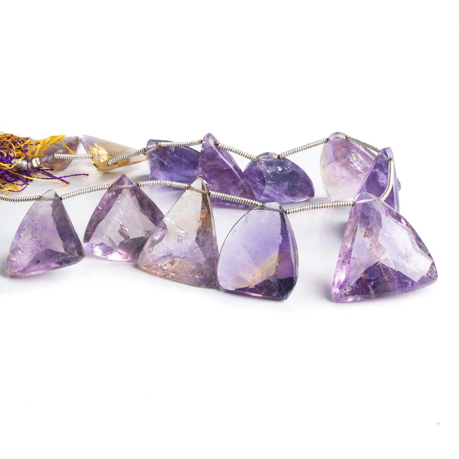 Ametrine Faceted Triangle Nuggets 9 inch 14 beads - The Bead Traders