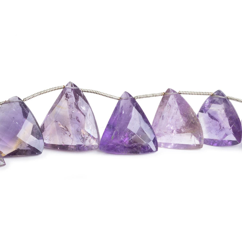 Ametrine Faceted Triangle Nuggets 9 inch 14 beads - The Bead Traders