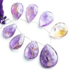 Ametrine Large Faceted Pear Beads 7 inch 8 pieces - The Bead Traders