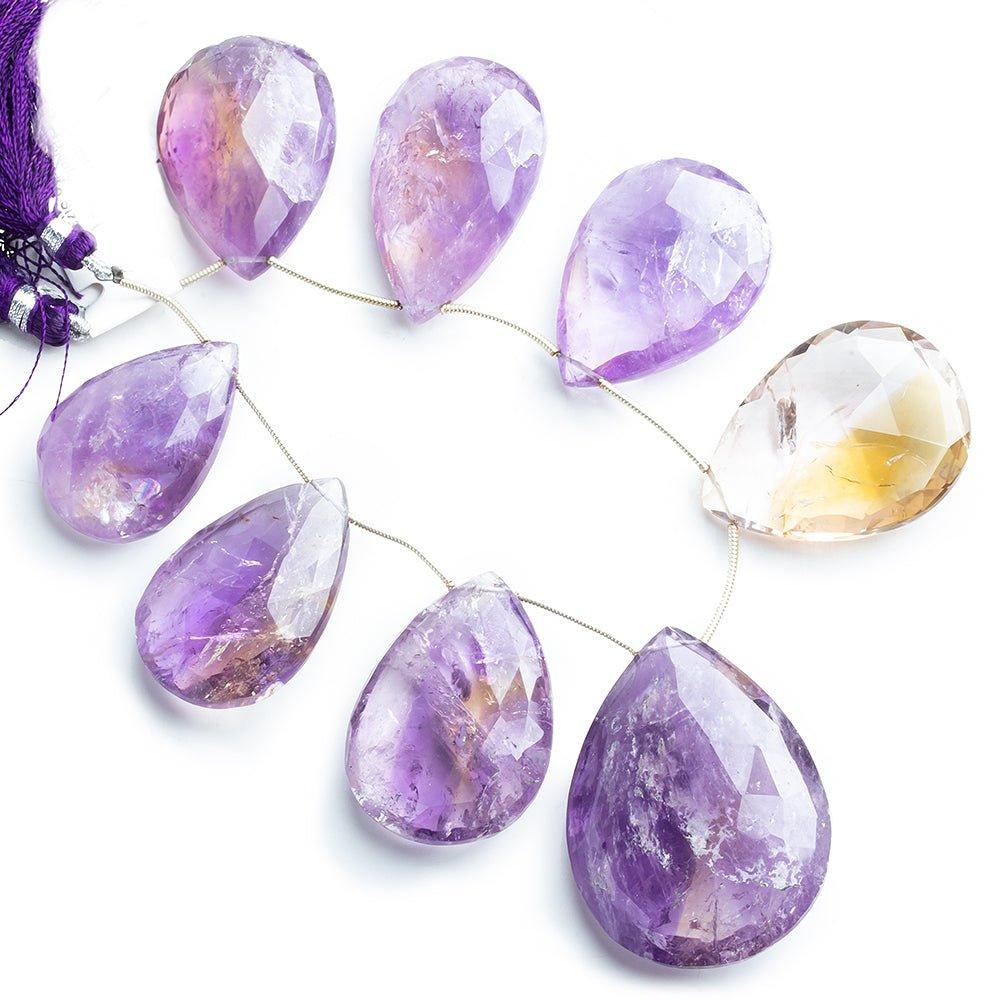 Ametrine Large Faceted Pear Beads 7 inch 8 pieces - The Bead Traders