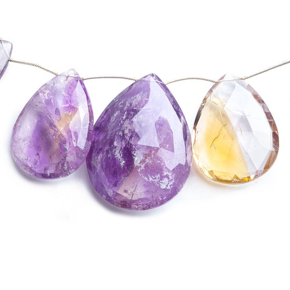 Ametrine Large Faceted Pear Beads 7 inch 8 pieces - The Bead Traders